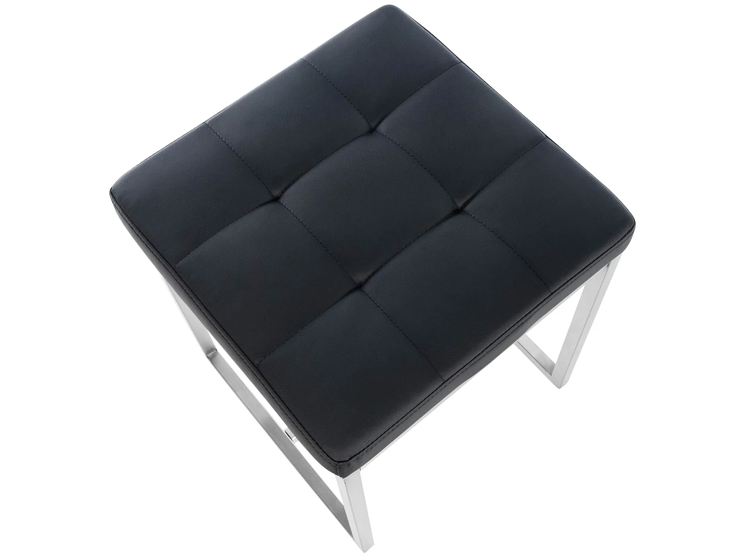 Lot de 2  Tabouret - Similicuir & Acier inoxydable - Noir - Barci
