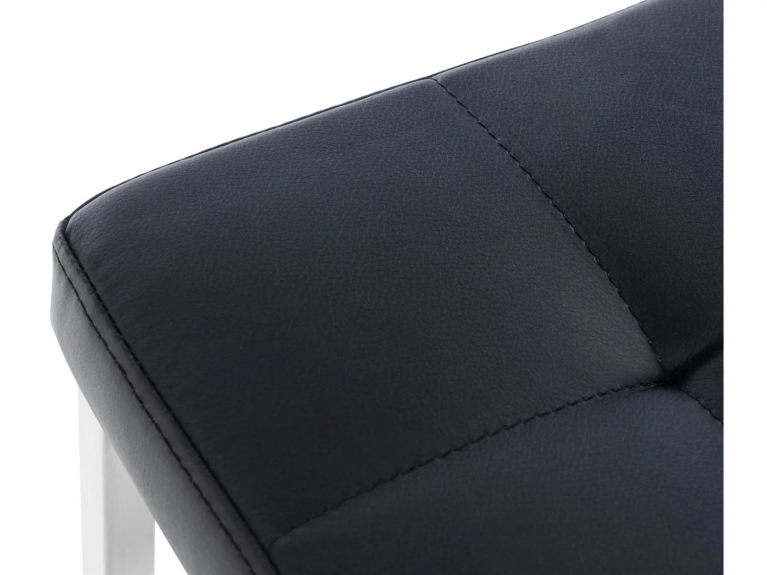 Lot de 2  Tabouret - Similicuir & Acier inoxydable - Noir - Barci