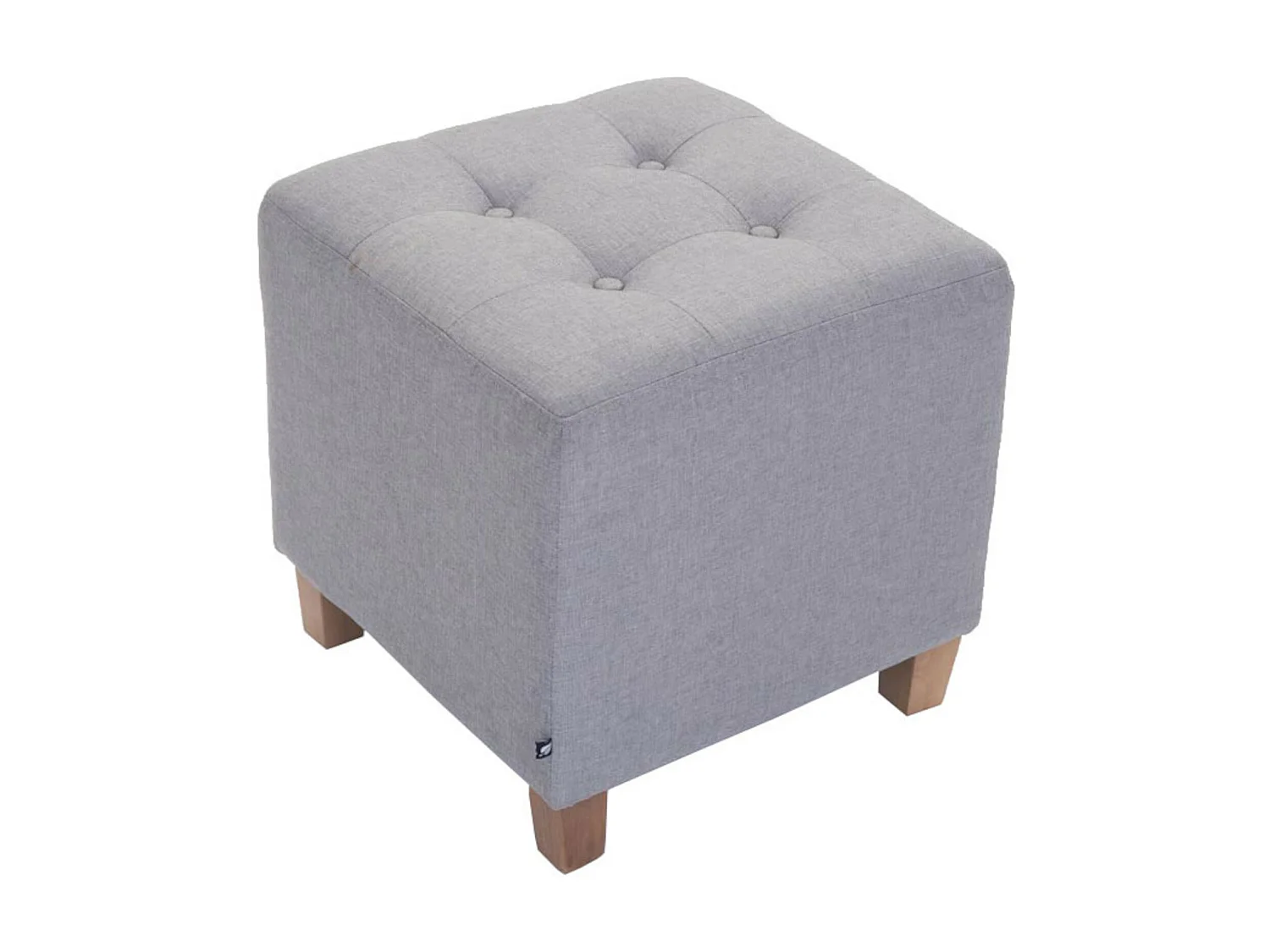 Lot de 2  Tabouret - Tissu & Bois - Gris clair - Pharao