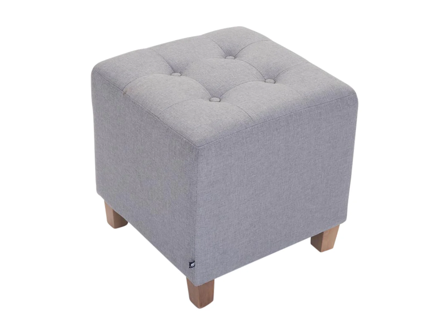 Lot de 2  Tabouret - Tissu & Bois - Gris clair - Pharao