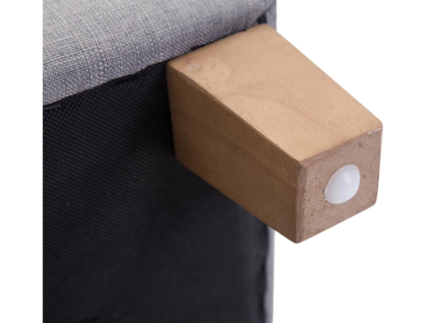 Lot de 2  Tabouret - Tissu & Bois - Gris clair - Pharao