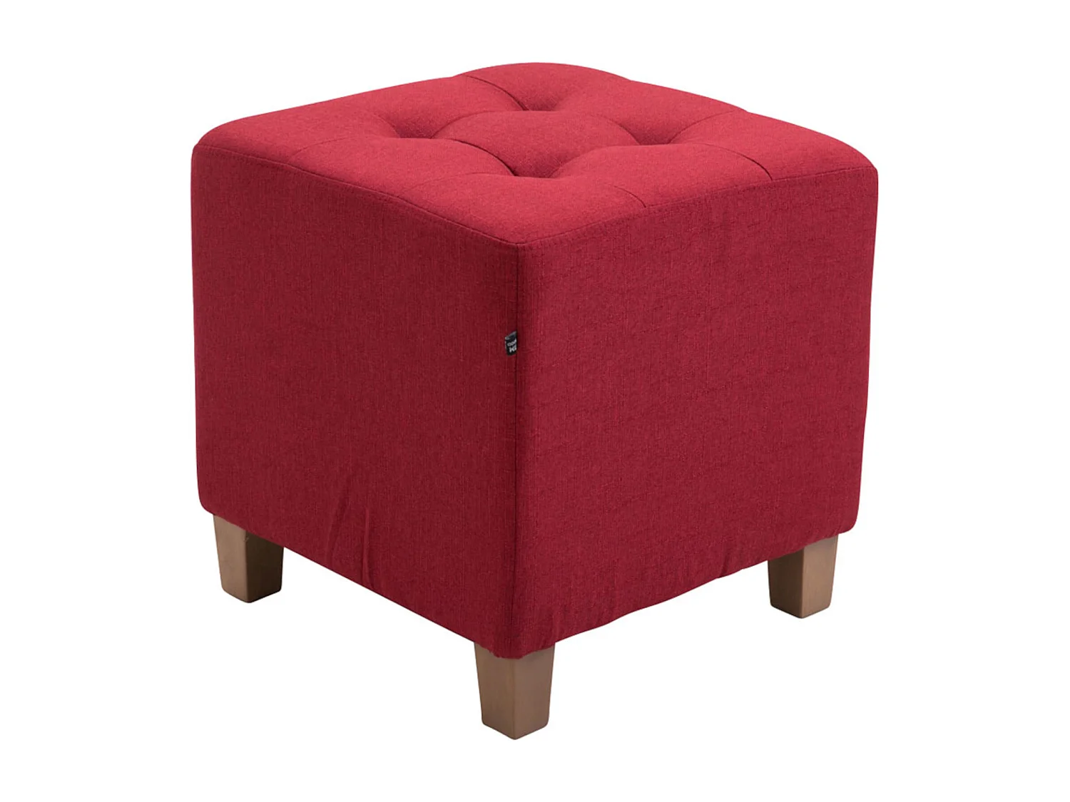 Lot de 2  Tabouret - Tissu & Bois - Rouge - Pharao