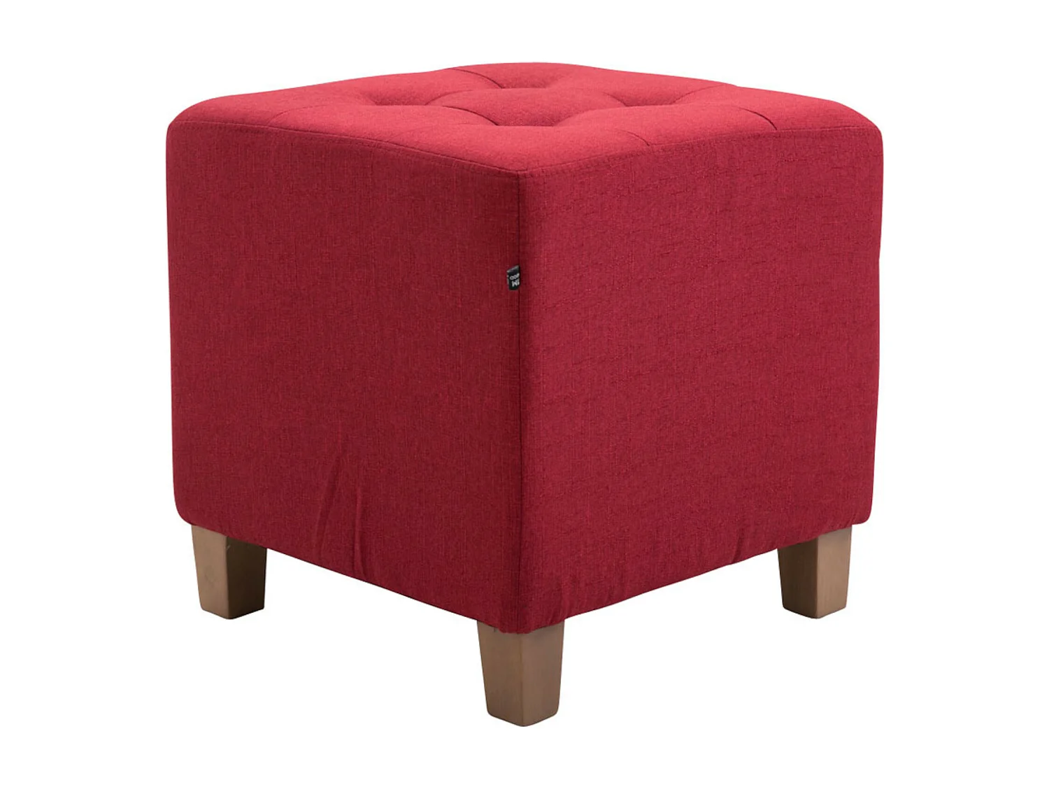 Lot de 2  Tabouret - Tissu & Bois - Rouge - Pharao