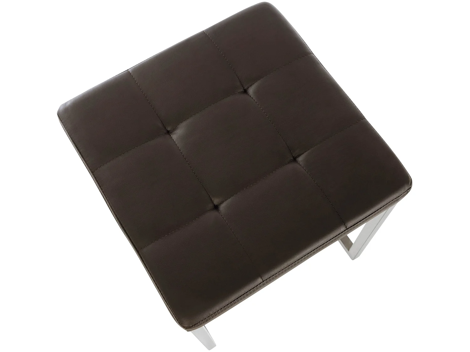 Lot de 2  Tabouret - Similicuir & Acier inoxydable - Marron - Barci