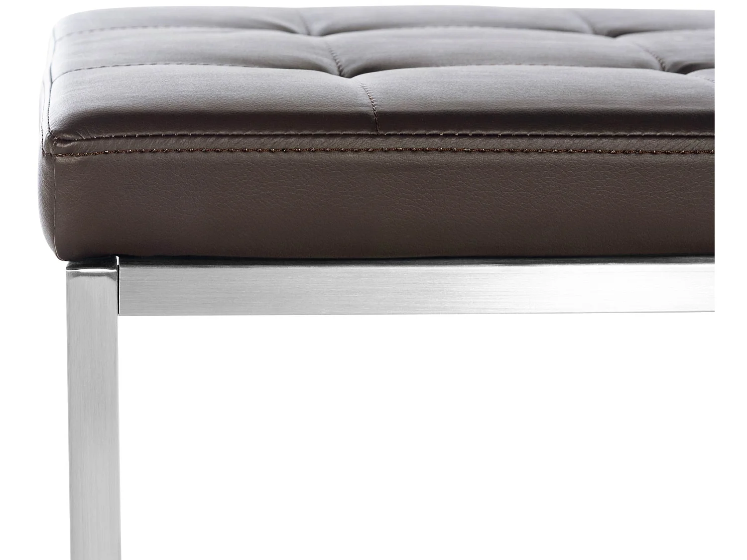 Lot de 2  Tabouret - Similicuir & Acier inoxydable - Marron - Barci