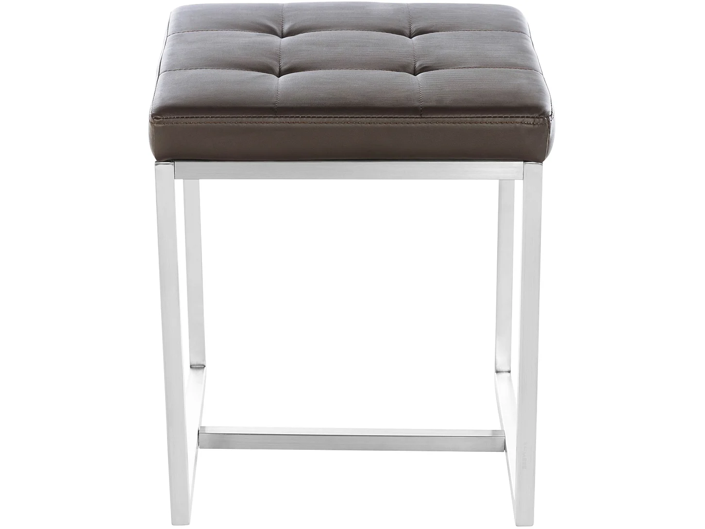 Lot de 2  Tabouret - Similicuir & Acier inoxydable - Marron - Barci