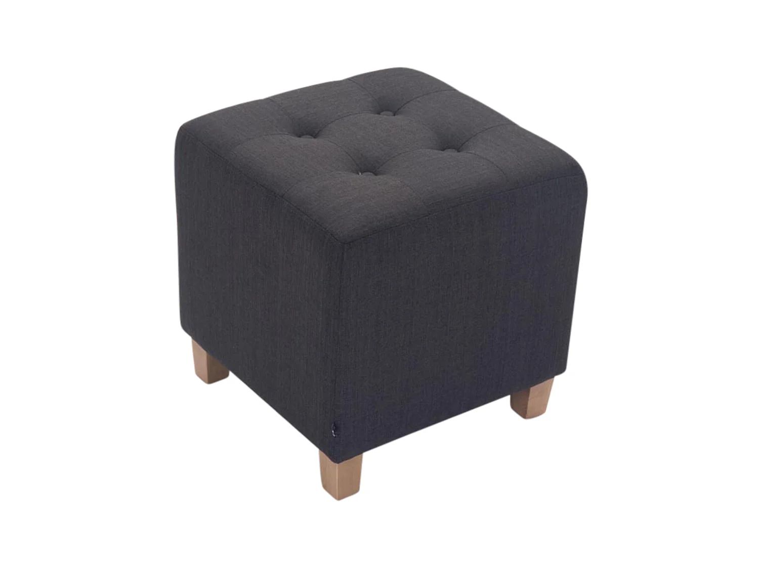 Lot de 2  Tabouret - Tissu & Bois - Gris foncé - Pharao