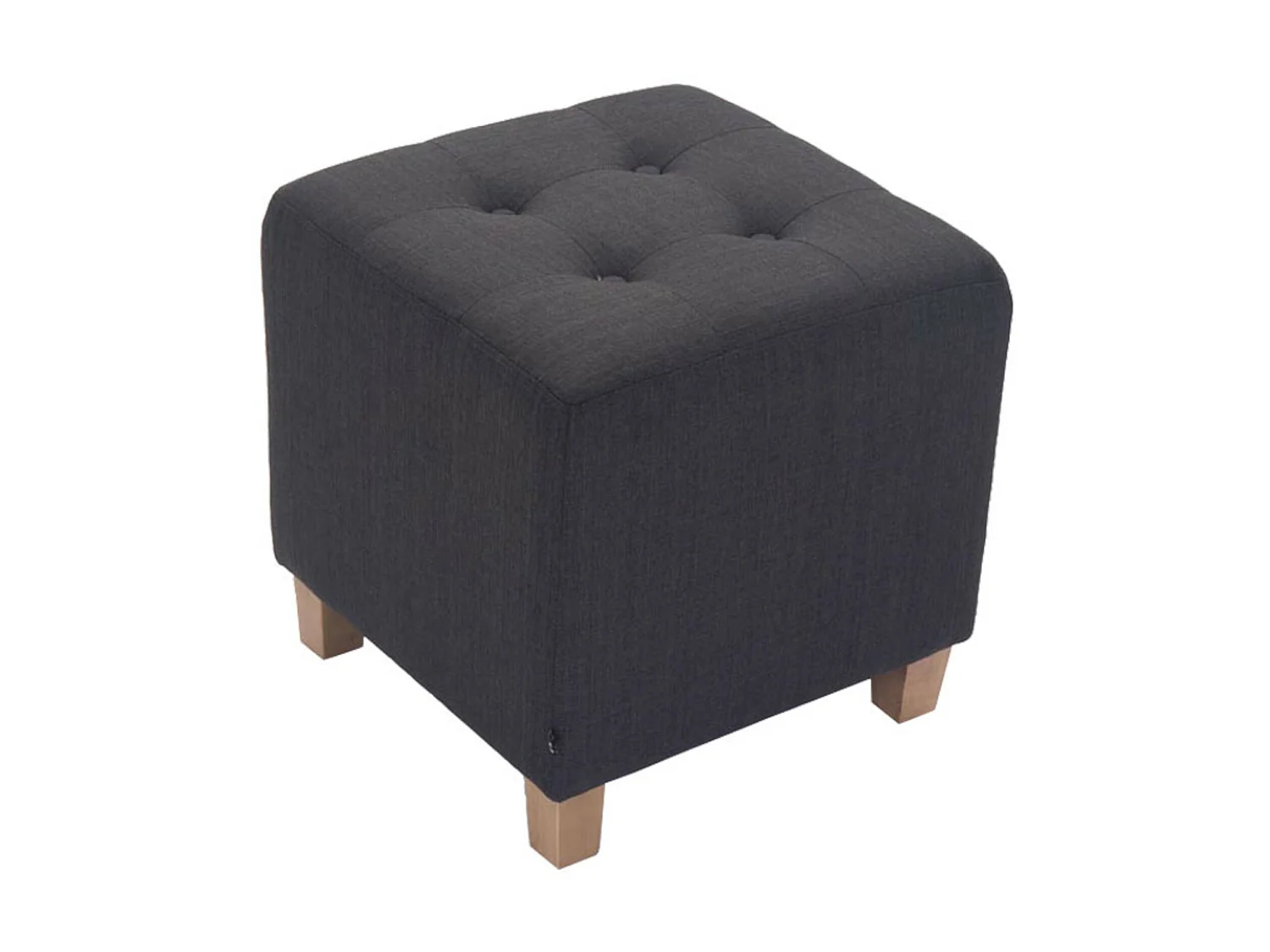 Lot de 2  Tabouret - Tissu & Bois - Gris foncé - Pharao