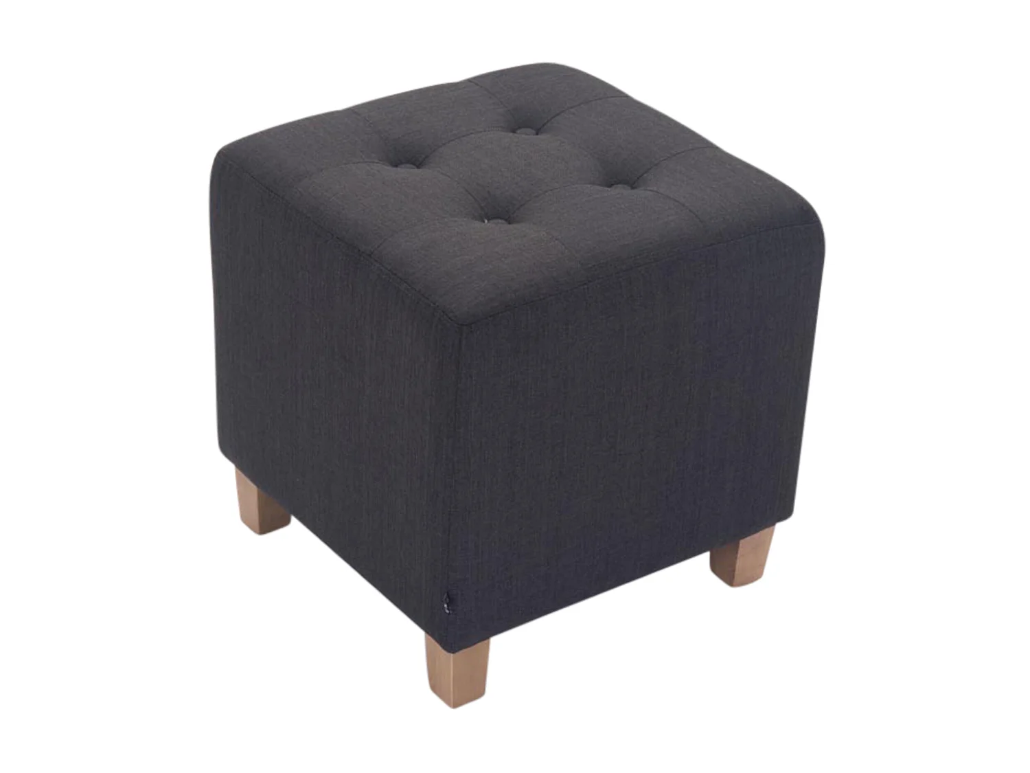 Lot de 2  Tabouret - Tissu & Bois - Gris foncé - Pharao