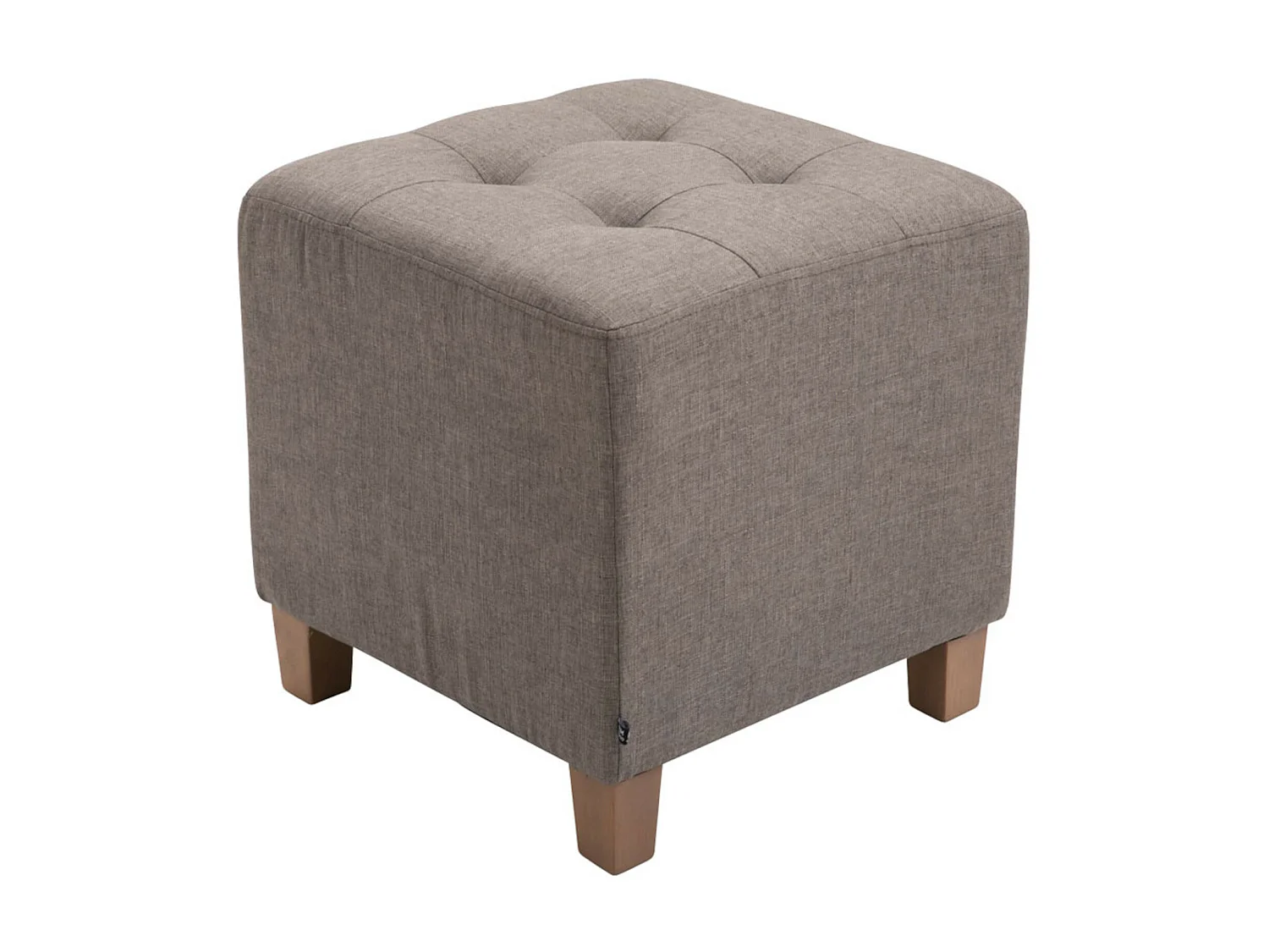 Lot de 2  Tabouret - Tissu & Bois - Taupe - Pharao