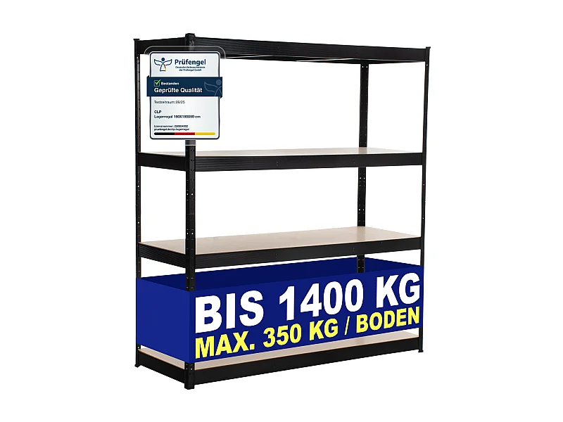 Insteekbare plank - Metaal - 160 x 60 x 180cm - zwart - regal