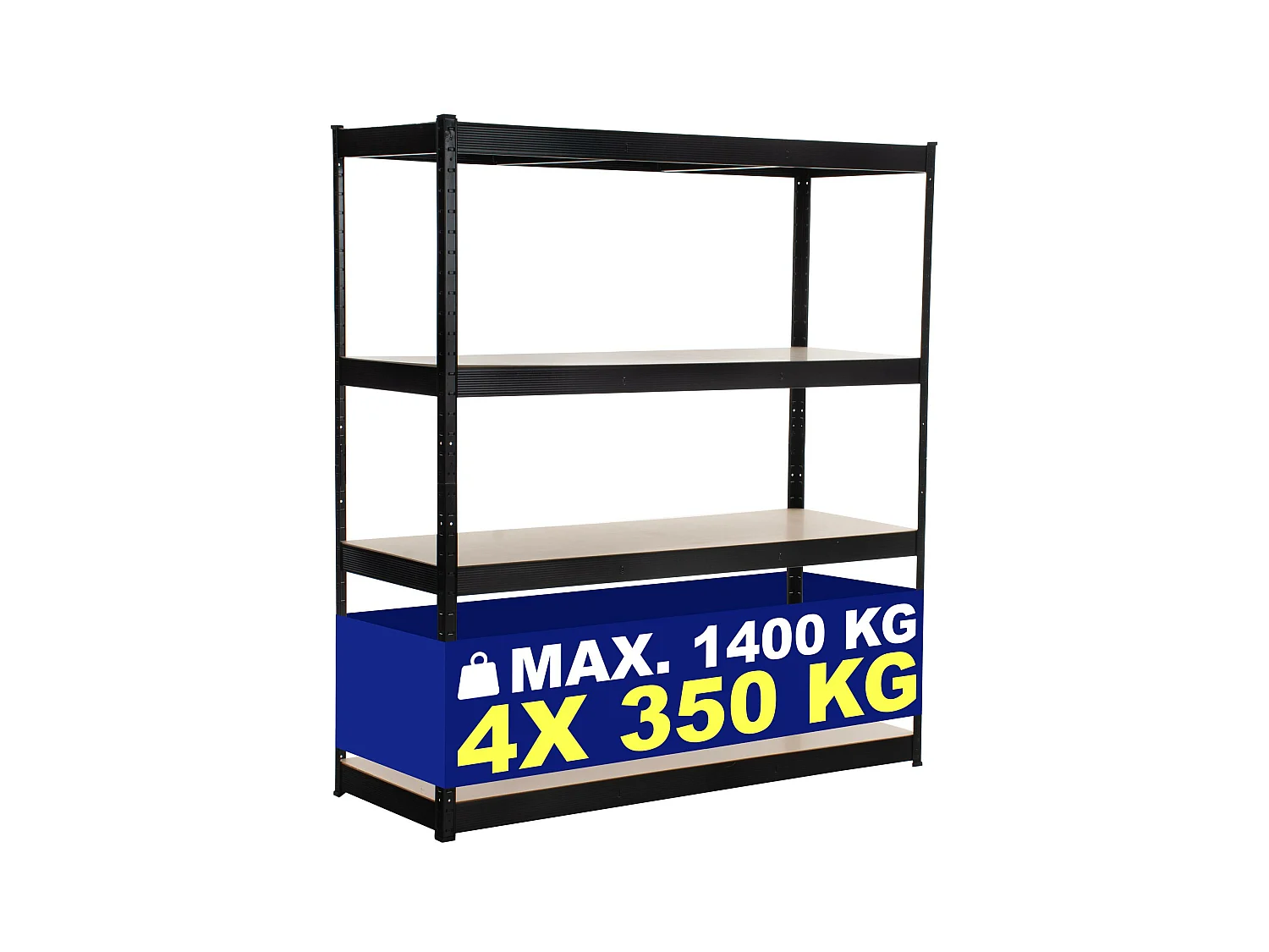 Étagère enfichable - Métal - 160 x 60 x 180cm - Noir - regal