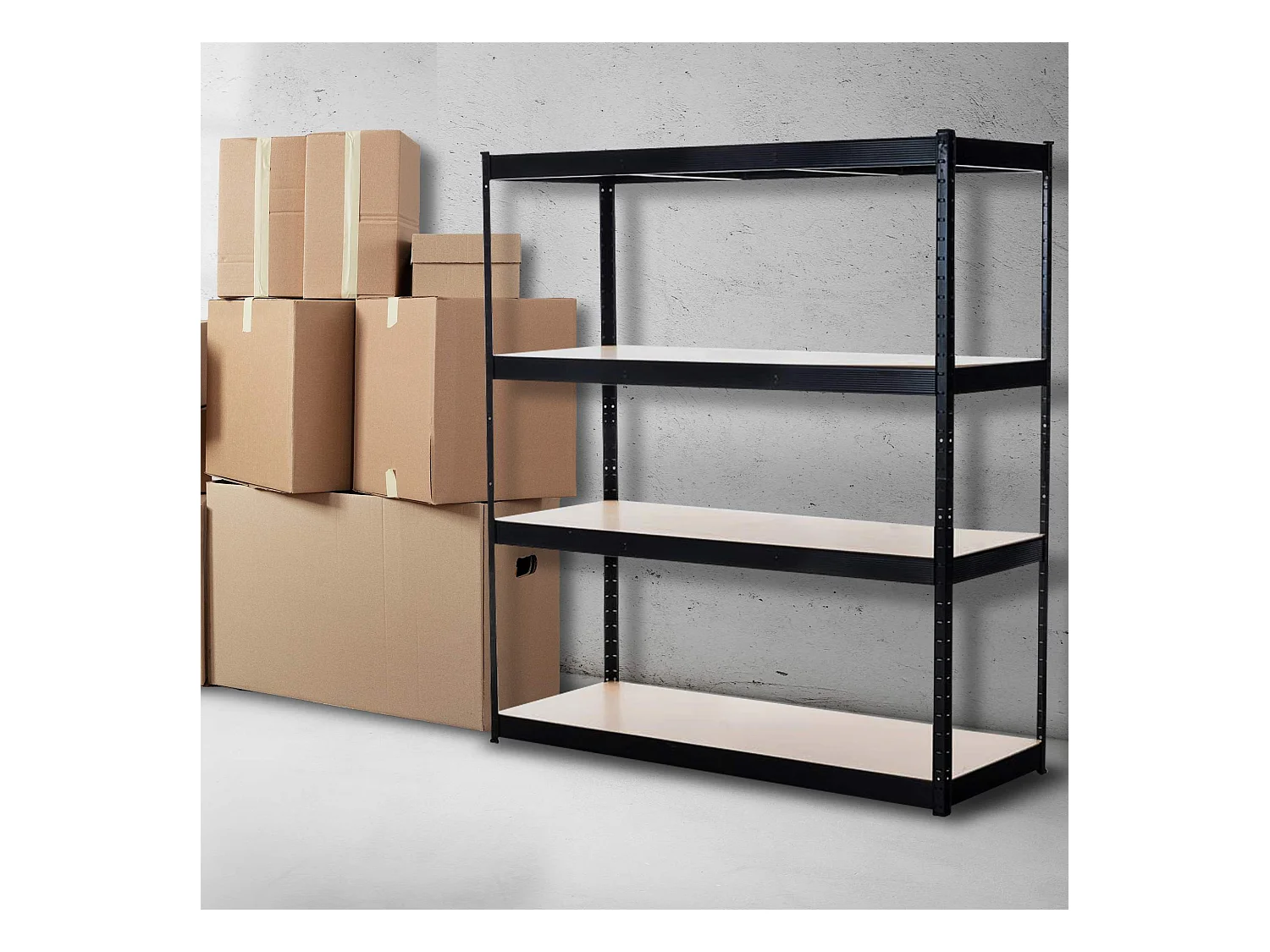 Insteekbare plank - Metaal - 160 x 60 x 180cm - zwart - regal