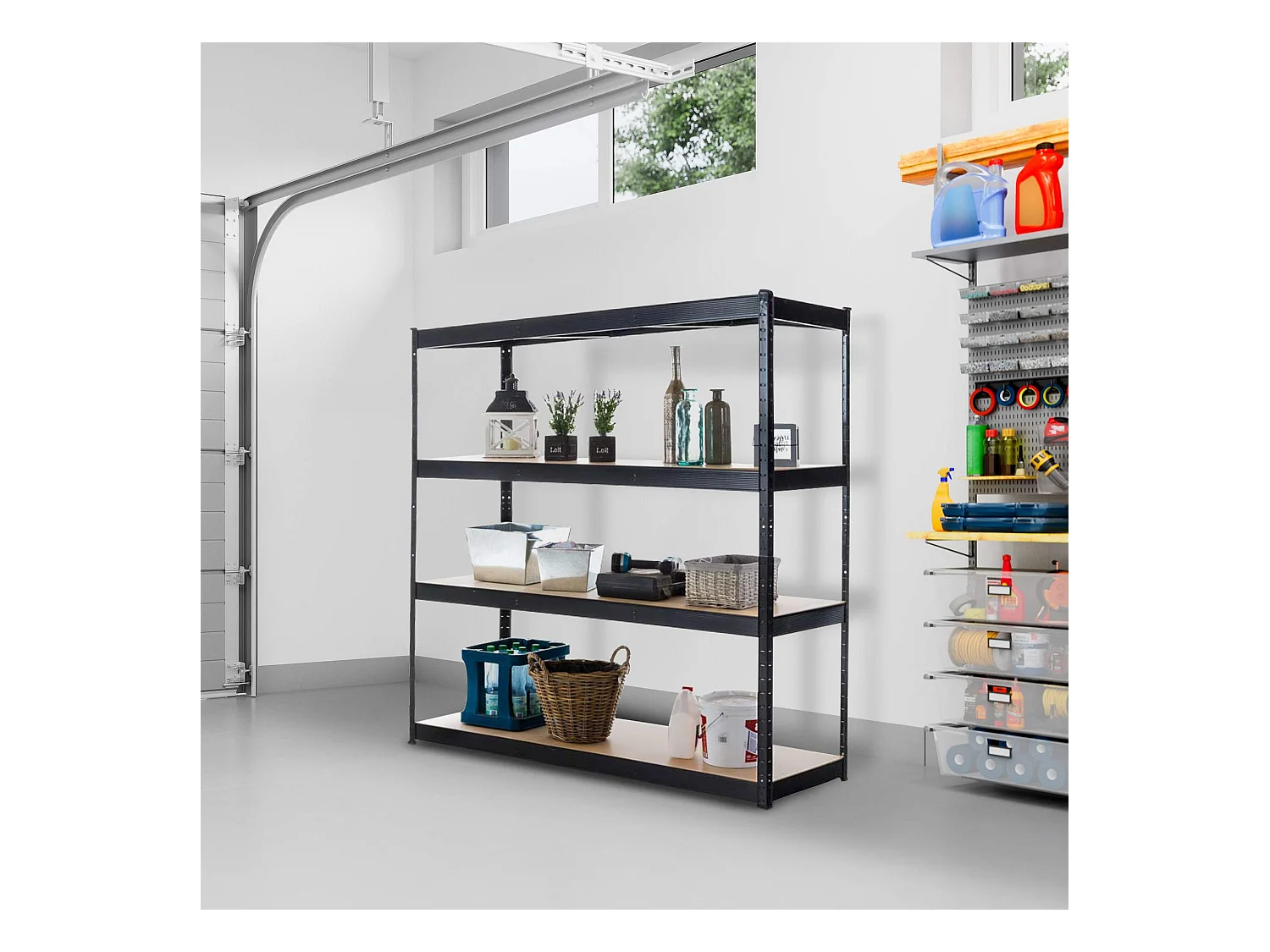 Insteekbare plank - Metaal - 160 x 60 x 180cm - zwart - regal