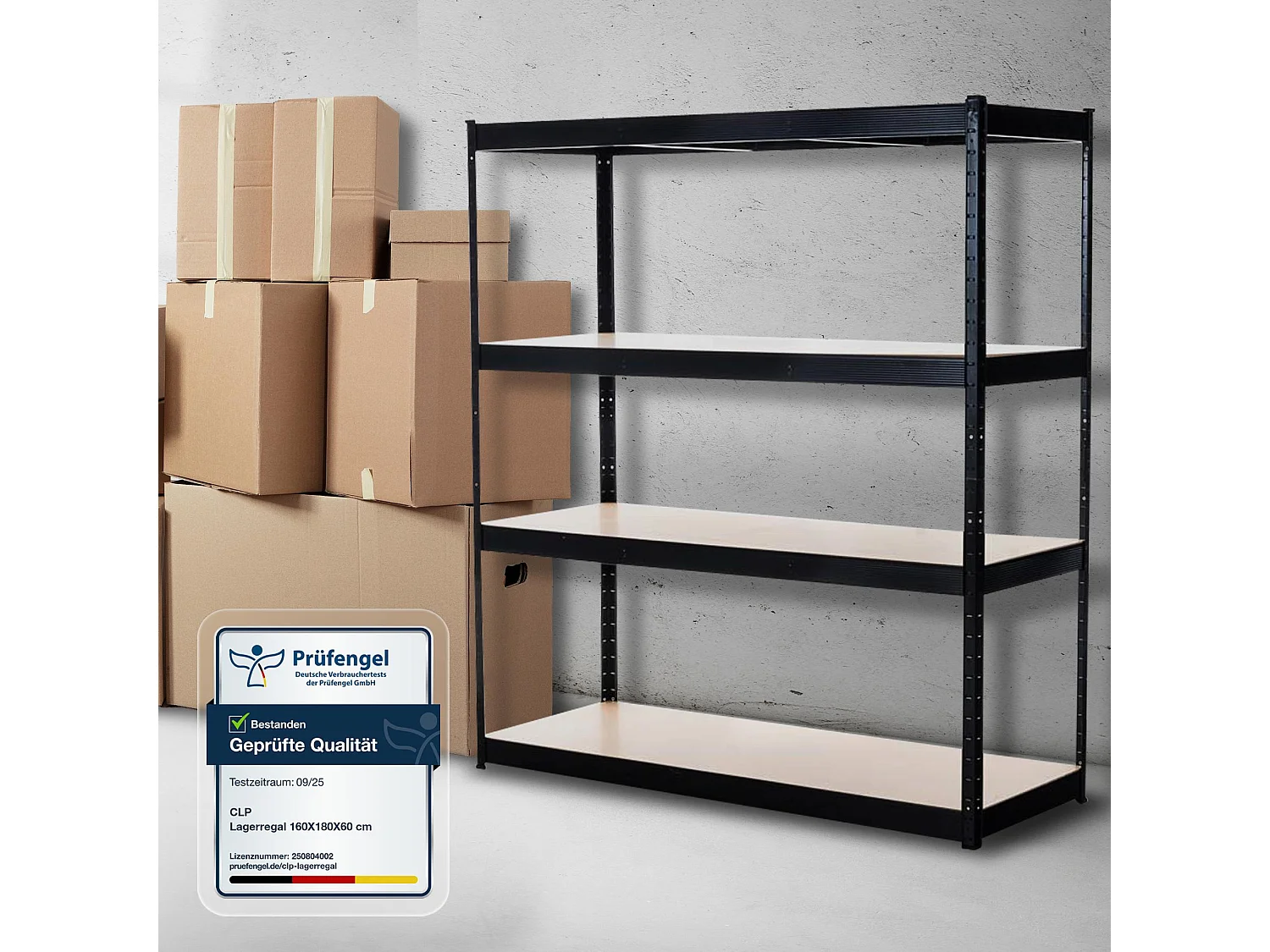 Étagère enfichable - Métal - 160 x 60 x 180cm - Noir - regal