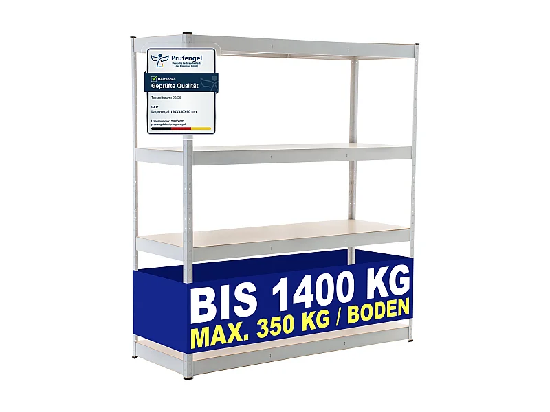 Insteekbare plank - Metaal - 160 x 60 x 180cm - wit - regal