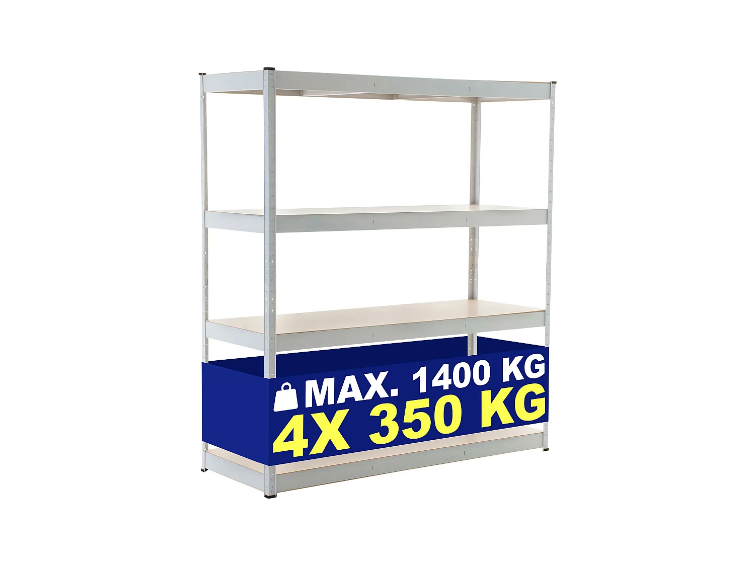 Étagère enfichable - Métal - 160 x 60 x 180cm - Blanc - regal
