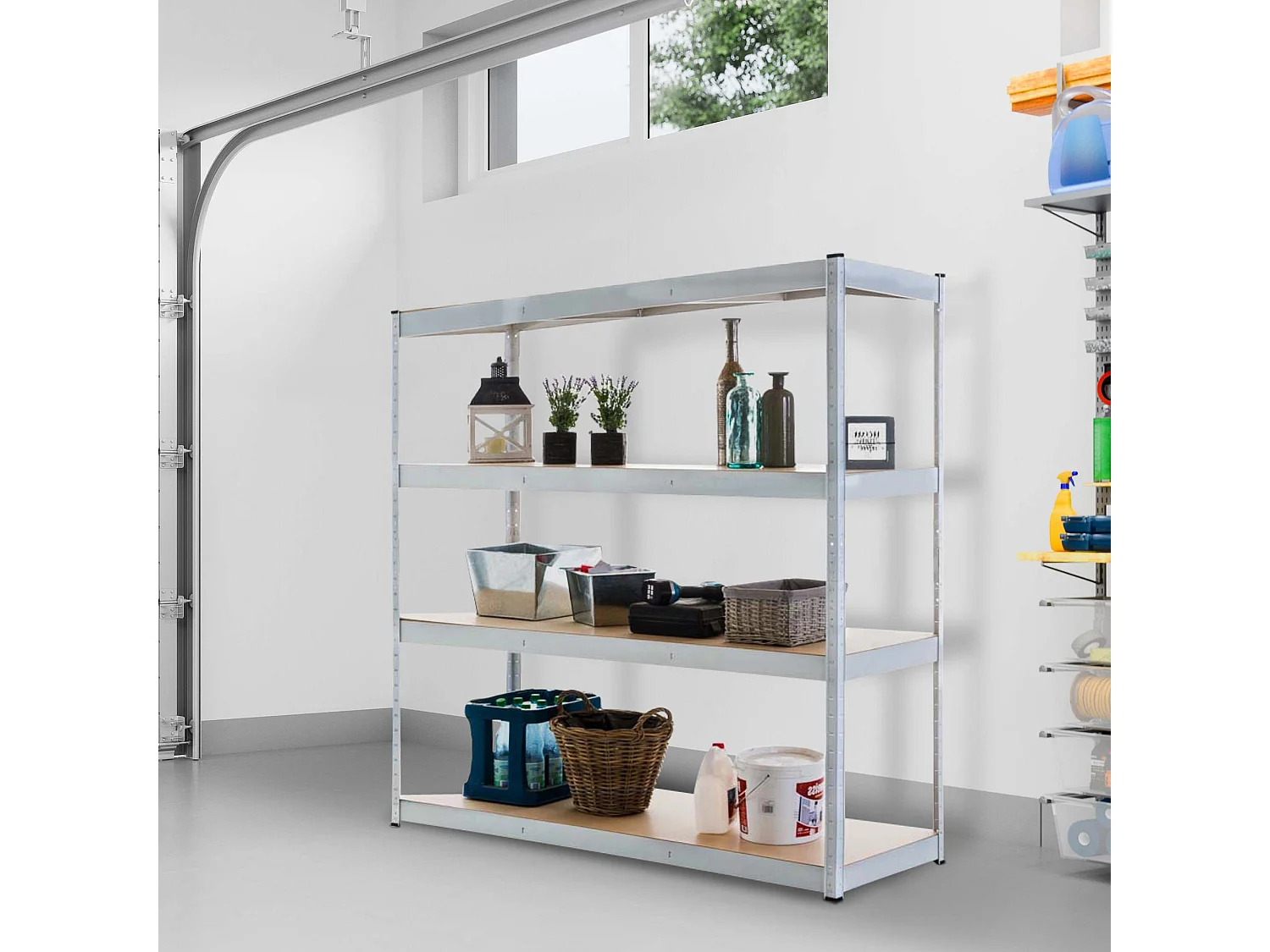 Étagère enfichable - Métal - 160 x 60 x 180cm - Blanc - regal