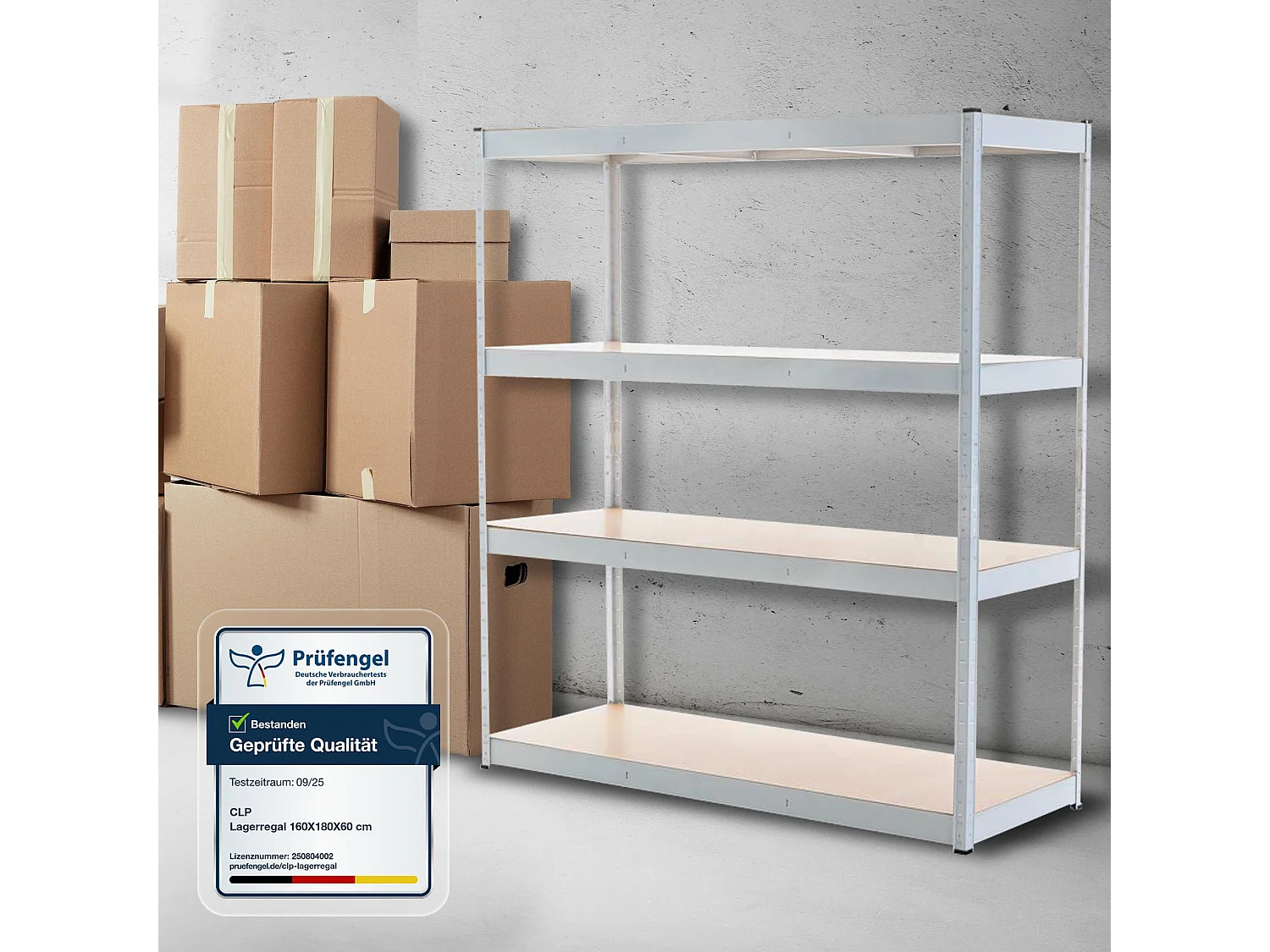 Étagère enfichable - Métal - 160 x 60 x 180cm - Blanc - regal