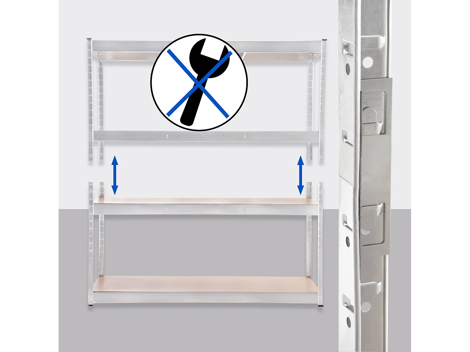 Étagère enfichable - Métal - 160 x 60 x 180cm - Blanc - regal