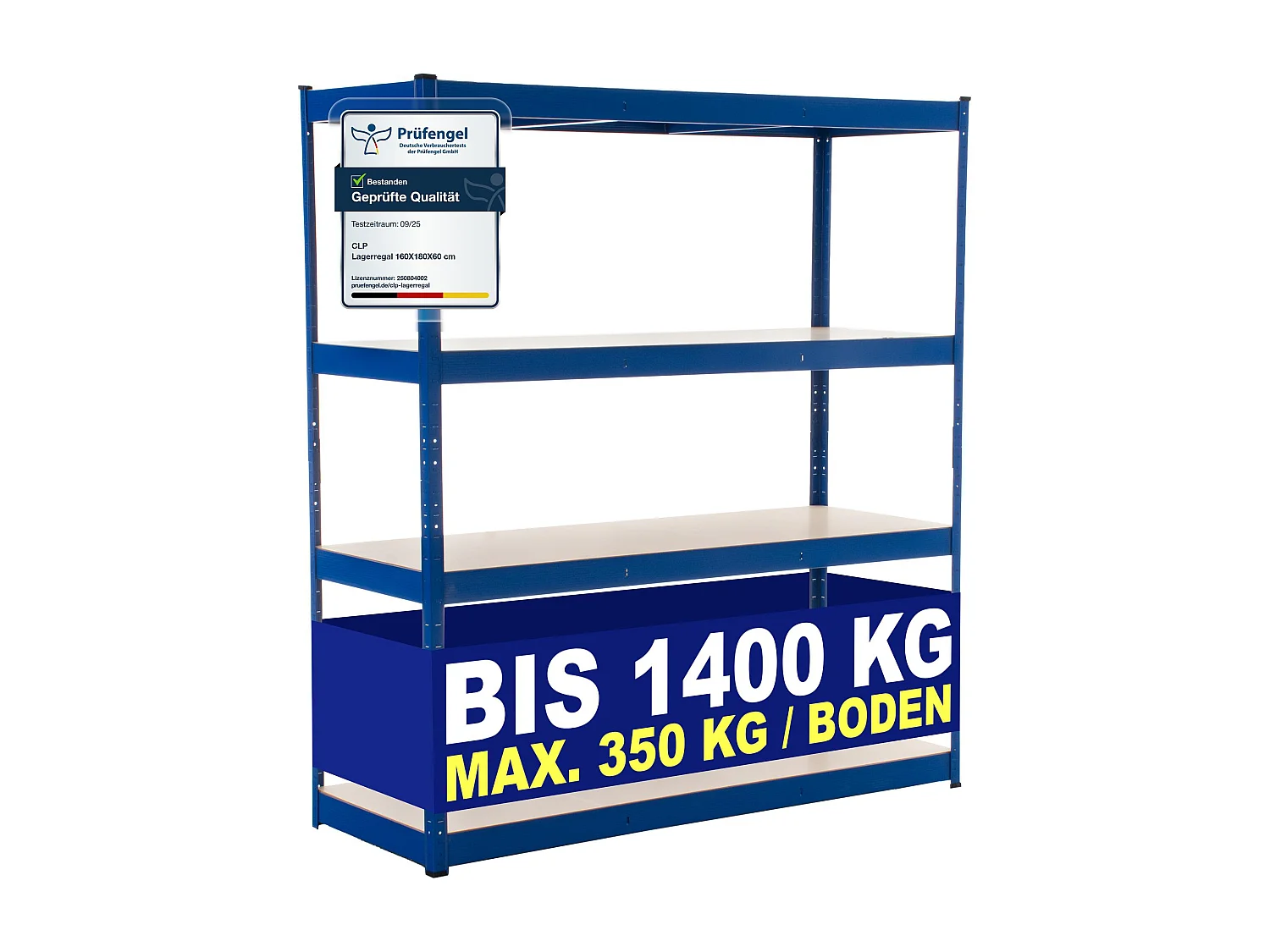 Insteekbare plank - Metaal - 160 x 60 x 180cm - blauw - regal