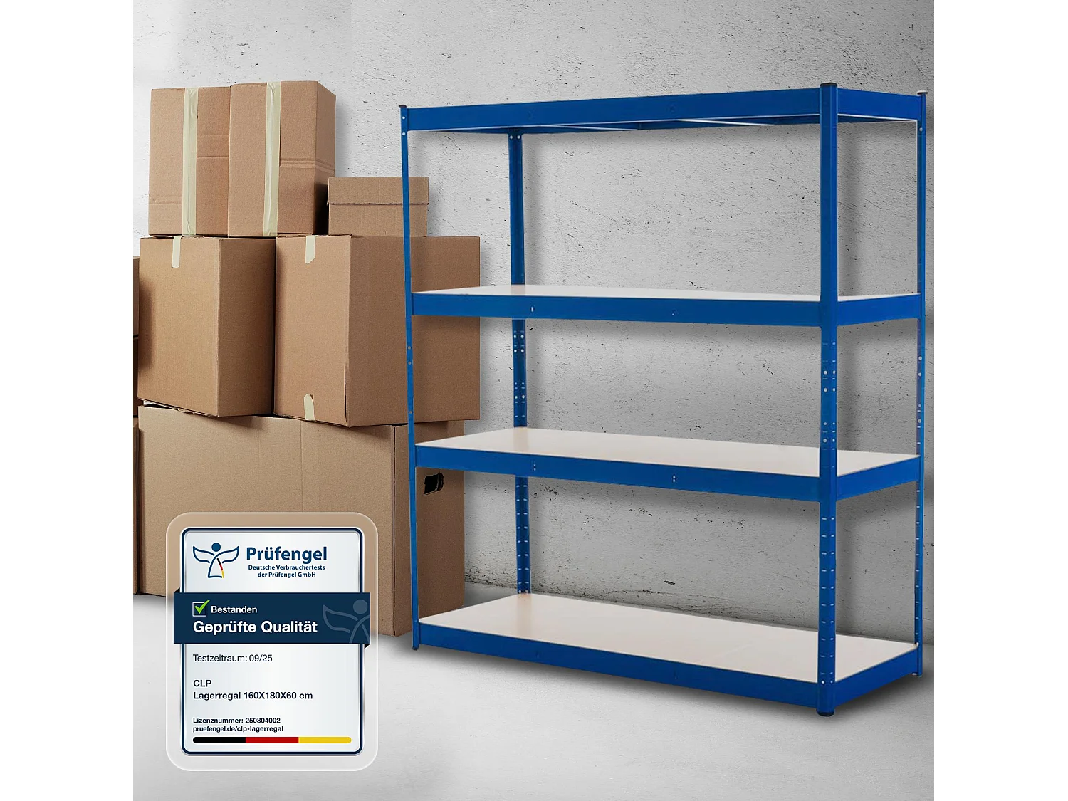 Insteekbare plank - Metaal - 160 x 60 x 180cm - blauw - regal