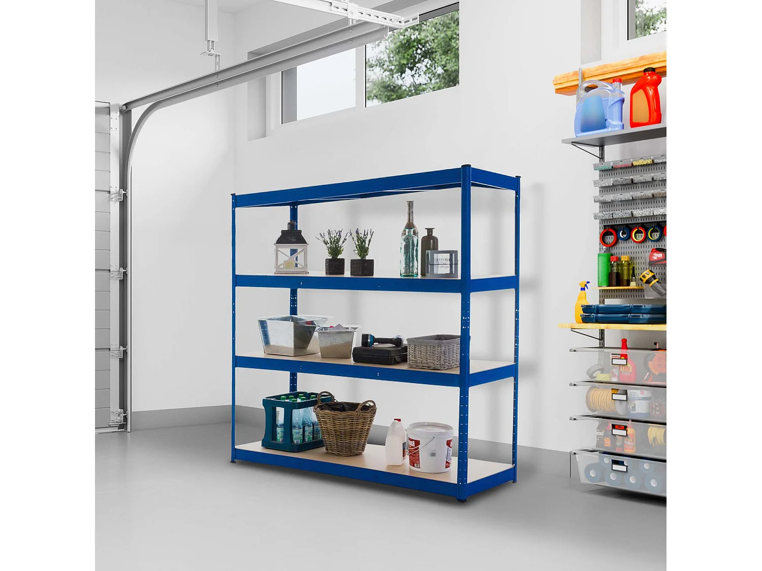 Insteekbare plank - Metaal - 160 x 60 x 180cm - blauw - regal