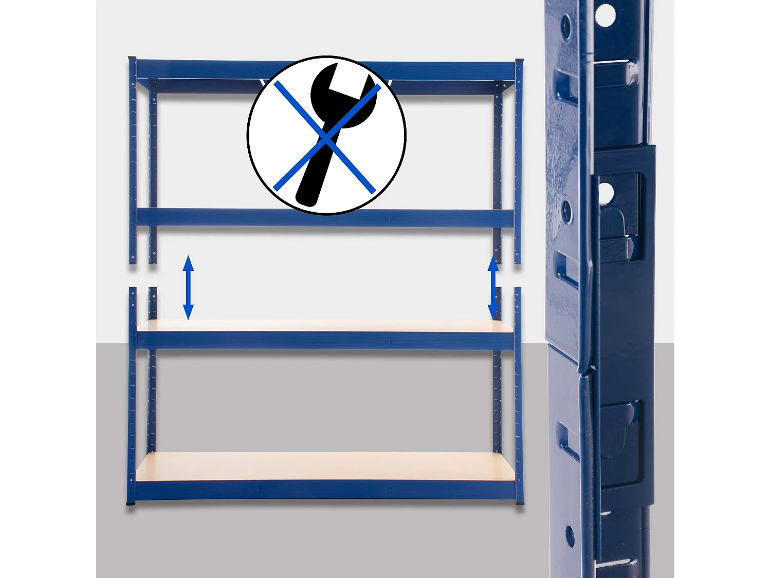 Insteekbare plank - Metaal - 160 x 60 x 180cm - blauw - regal