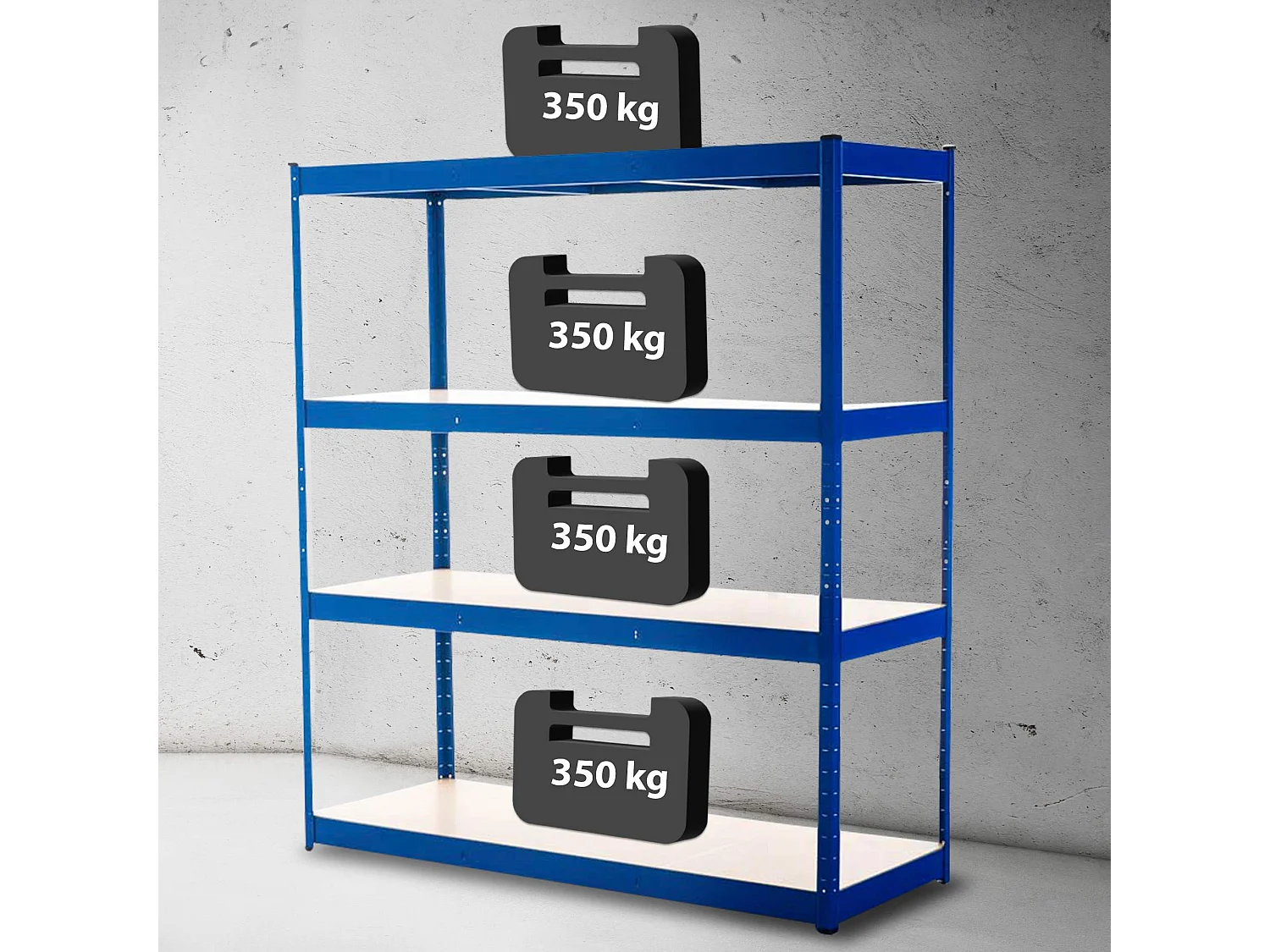 Étagère enfichable - Métal - 160 x 60 x 180cm - Bleu - regal