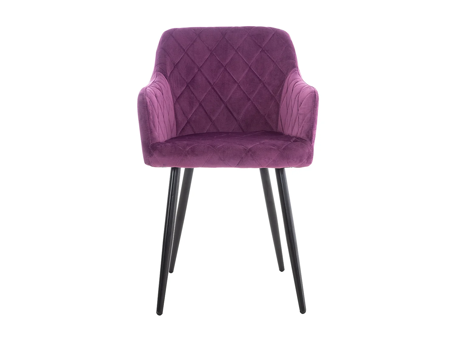 Lot de 2  chaises avec accoudoirs - Velours - Violet - Shila