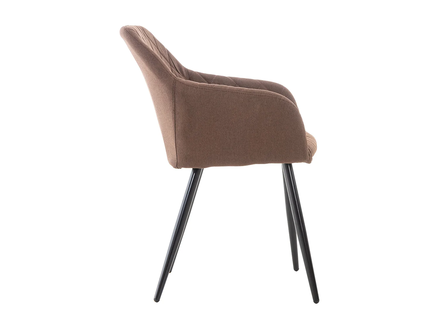 Lot de 4  chaises avec accoudoirs - Tissu - Marron - Shila