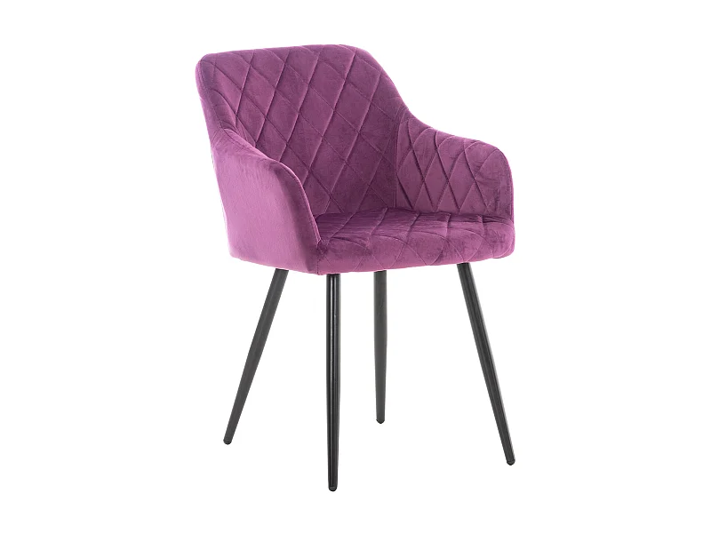 chaises avec accoudoirs - Velours - Violet - Shila