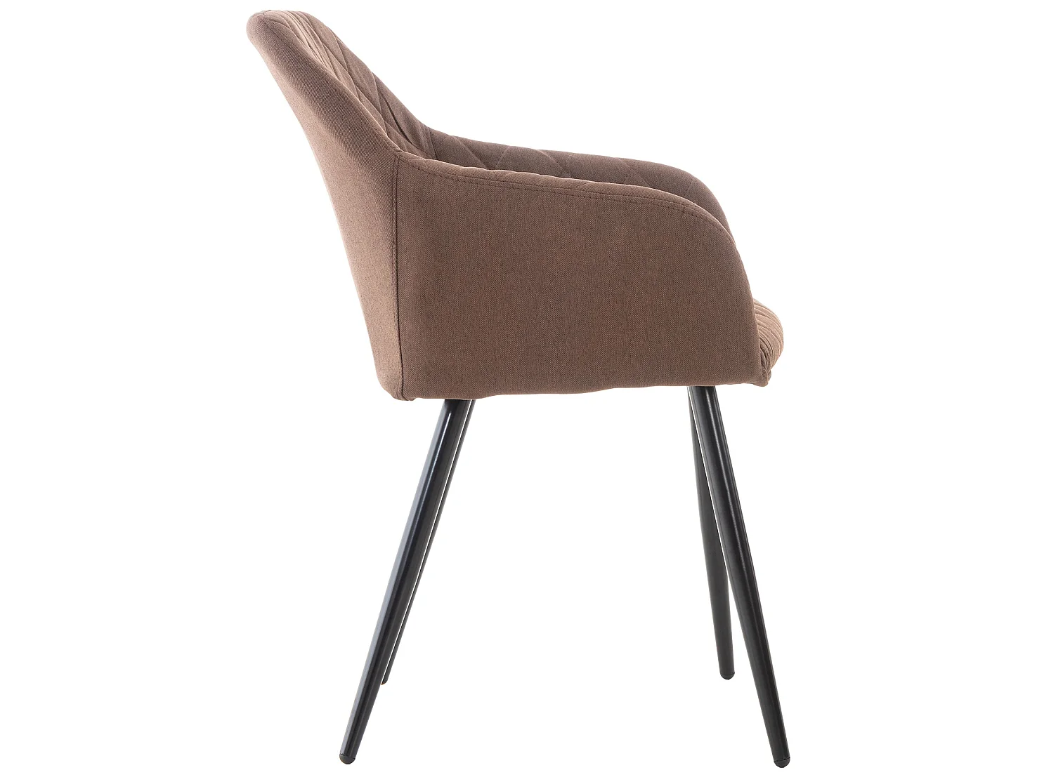 Lot de 2  chaises avec accoudoirs - Tissu - Marron - Shila