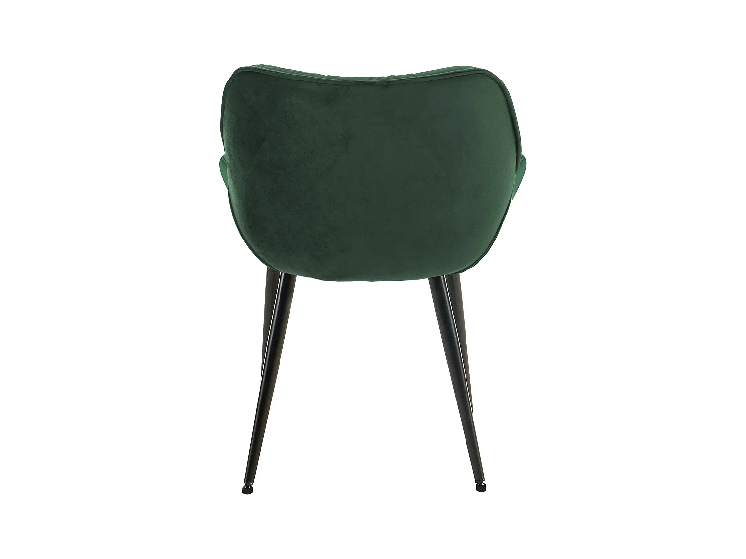 Lot de 4  chaises avec accoudoirs - Velours - Vert - Tanna