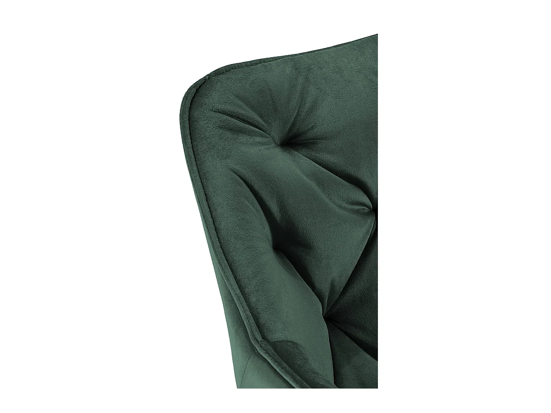 Lot de 4  chaises avec accoudoirs - Velours - Vert - Tanna