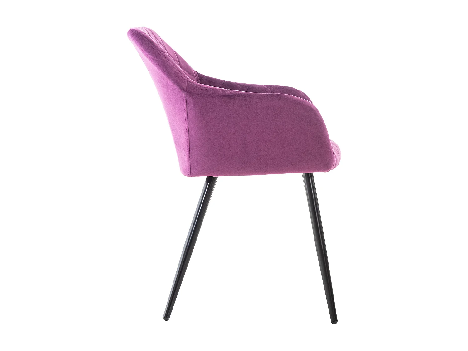 Lot de 4  chaises avec accoudoirs - Velours - Violet - Shila