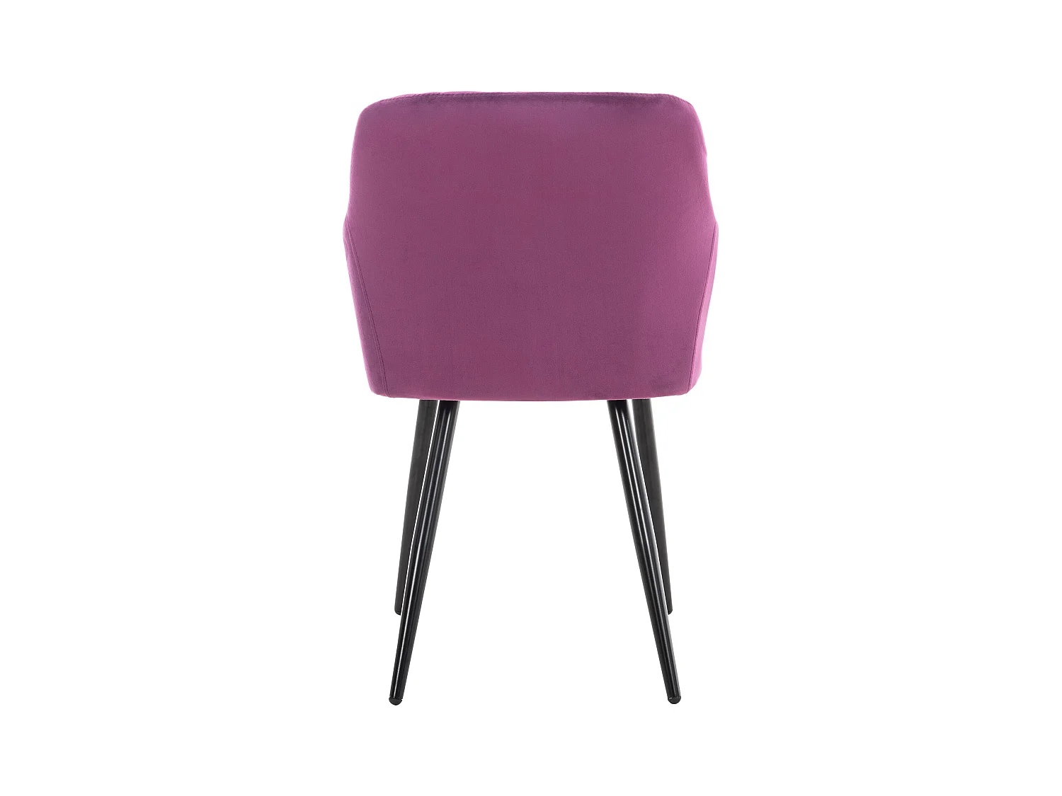 Lot de 4  chaises avec accoudoirs - Velours - Violet - Shila