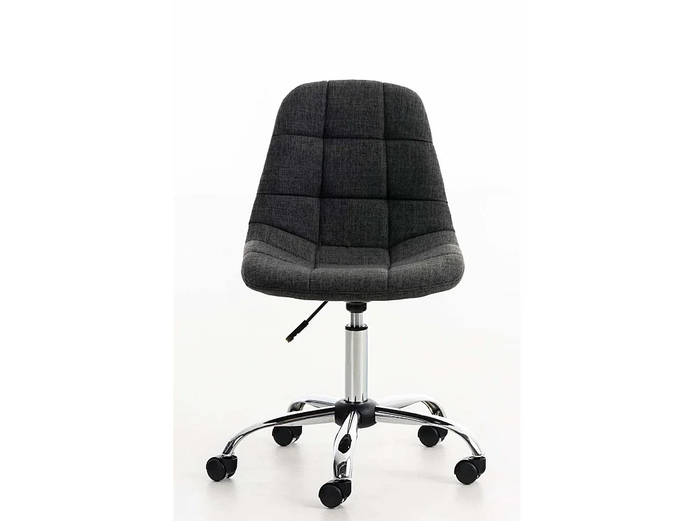 Chaise de bureau - Tissu & Métal chromé - Gris foncé - Emil