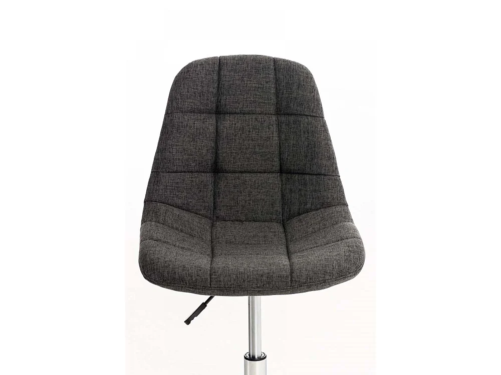 Chaise de bureau - Tissu & Métal chromé - Gris foncé - Emil