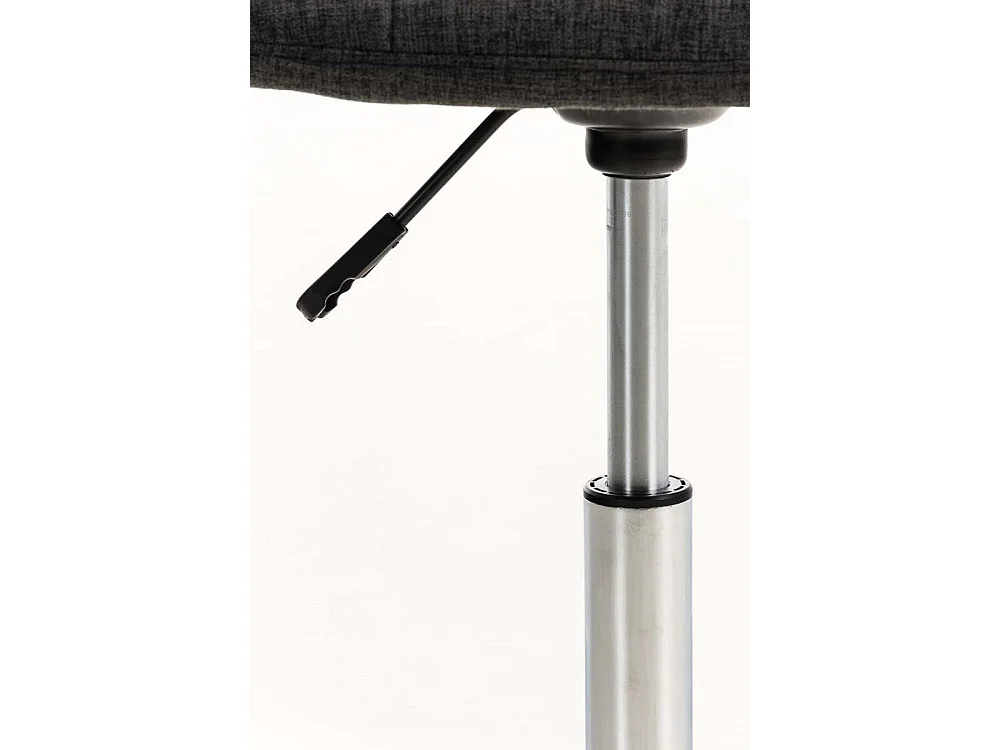 Chaise de bureau - Tissu & Métal chromé - Gris foncé - Emil