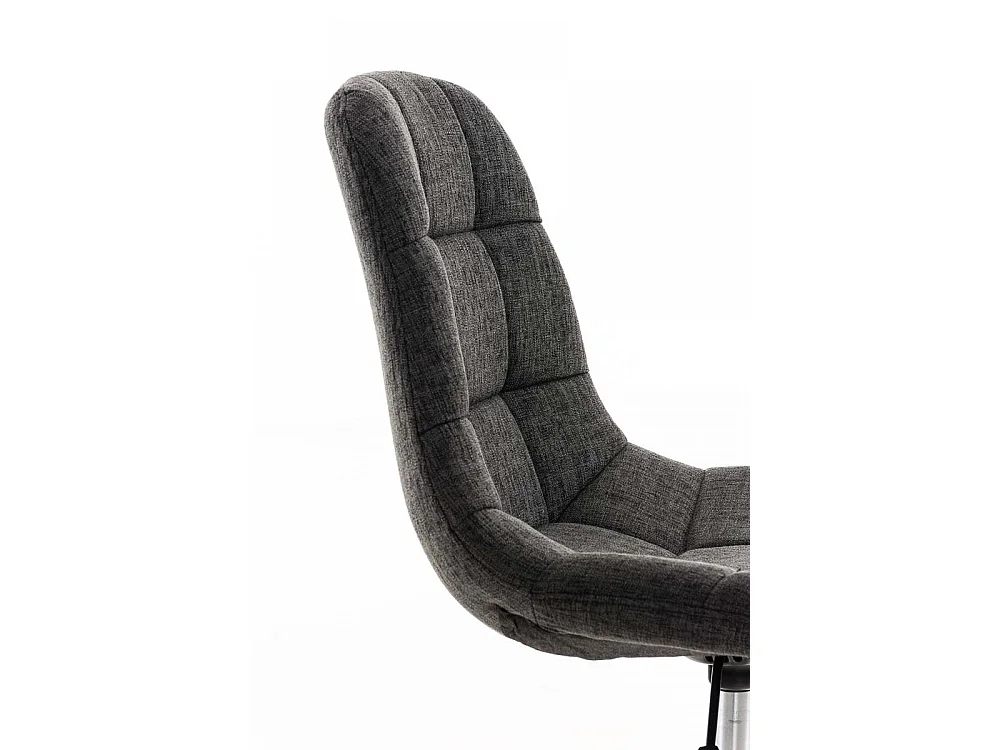 Chaise de bureau - Tissu & Métal chromé - Gris foncé - Emil