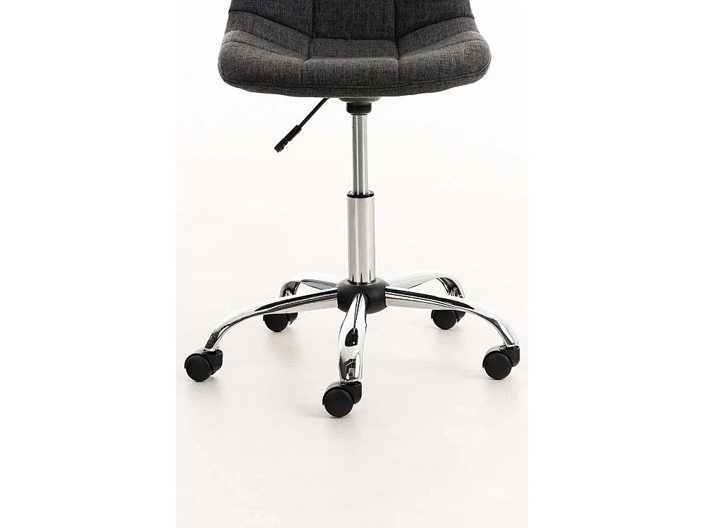 Chaise de bureau - Tissu & Métal chromé - Gris foncé - Emil