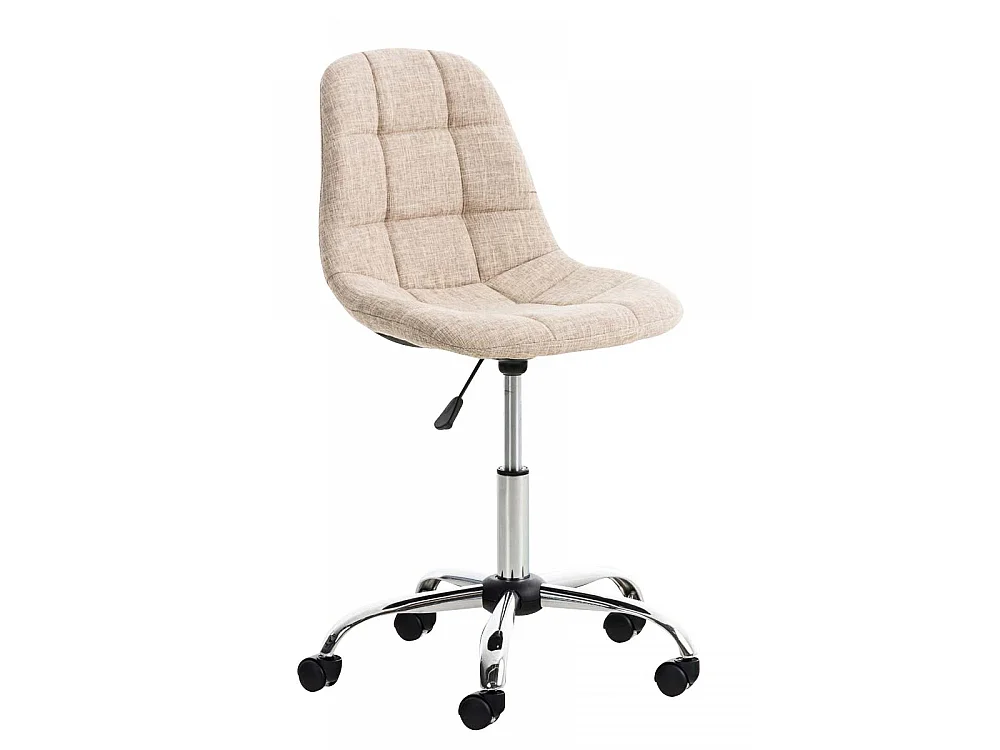 Bureaustoel - Stof & Metaal in chroomoptiek - creme - Emil