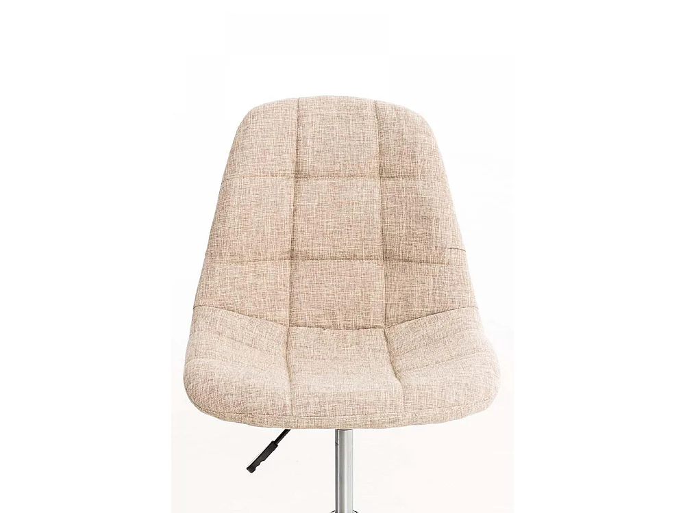 Chaise de bureau - Tissu & Métal chromé - Crème - Emil