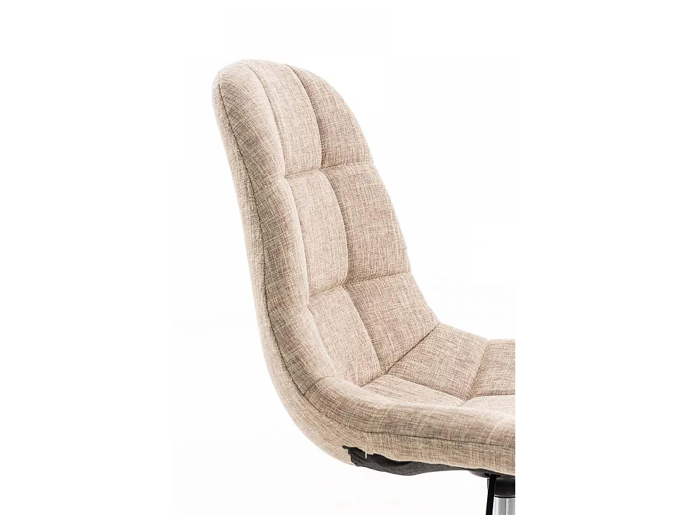 Chaise de bureau - Tissu & Métal chromé - Crème - Emil