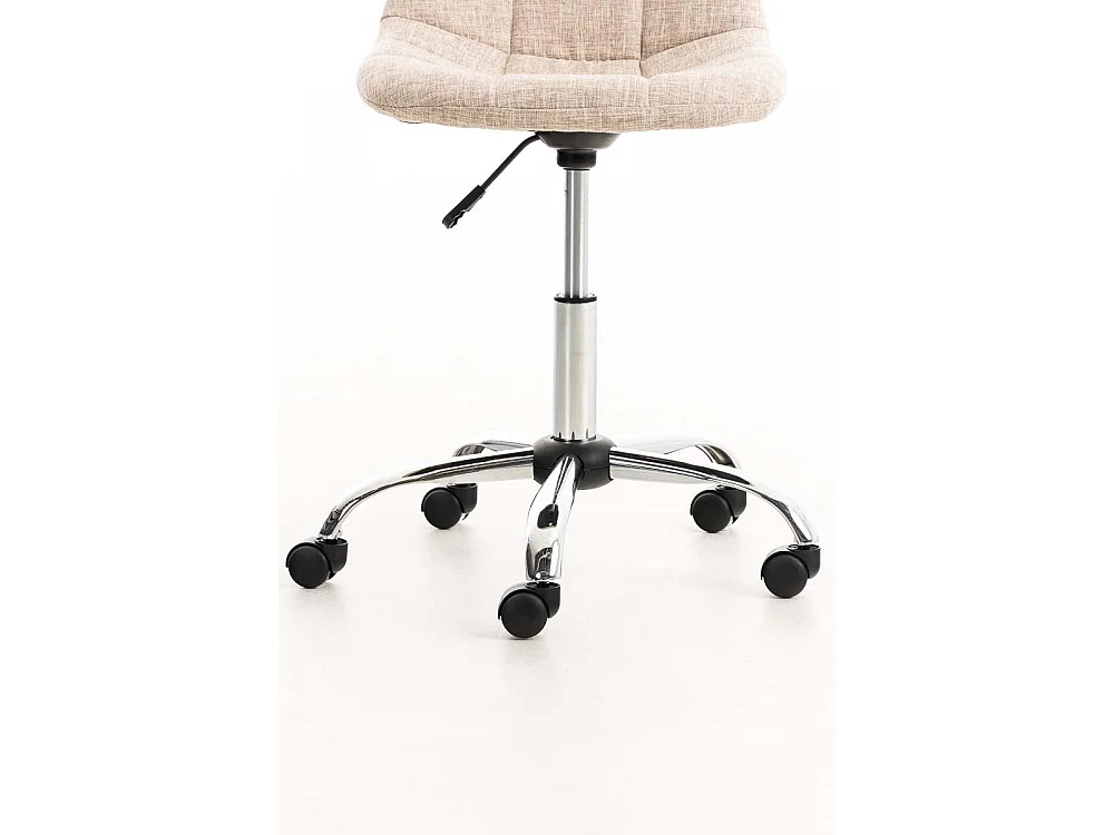 Chaise de bureau - Tissu & Métal chromé - Crème - Emil