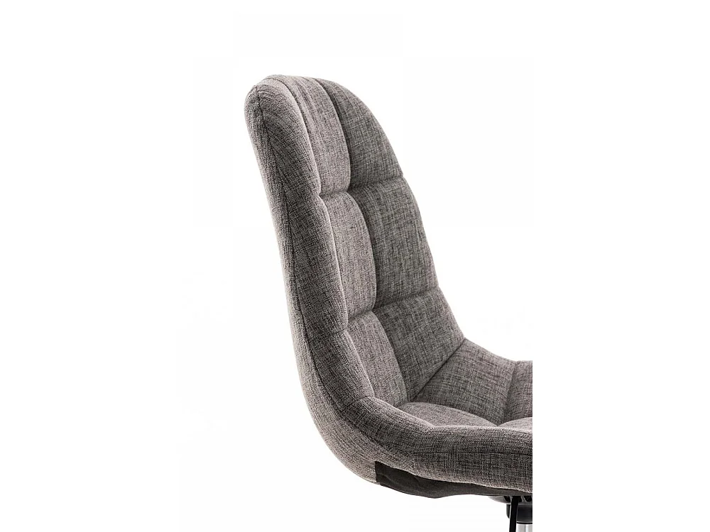 Chaise de bureau - Tissu & Métal chromé - Gris clair - Emil