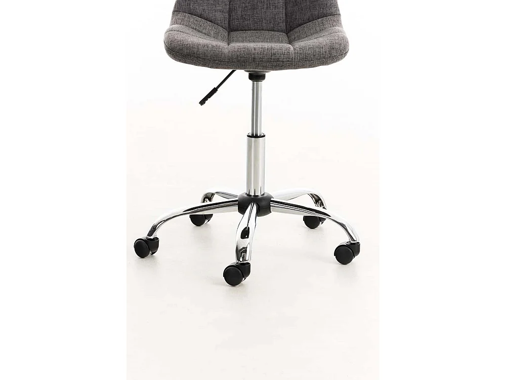 Chaise de bureau - Tissu & Métal chromé - Gris clair - Emil