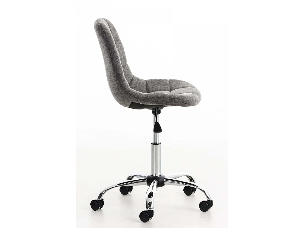 Chaise de bureau - Tissu & Métal chromé - Gris clair - Emil