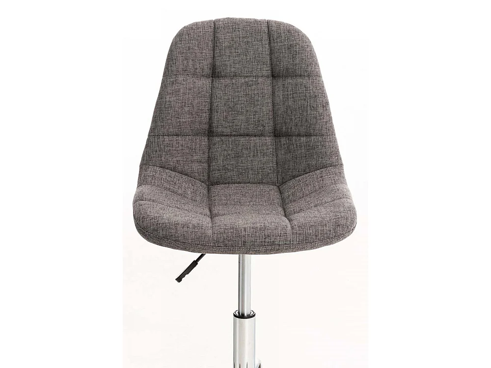 Chaise de bureau - Tissu & Métal chromé - Gris clair - Emil